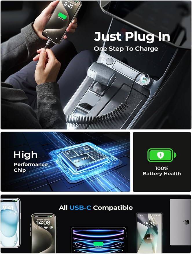 LISEN 90W for iPhone 17 16 15 Pro Max Car Charger USB C Fast Charge,Super Fast for iPhone 17 16 Car Charger USB C Adapter for iPhone 17e 16 15 Pro Max Plus Air,Samsung Galaxy S26 Ultra, Android,36inch