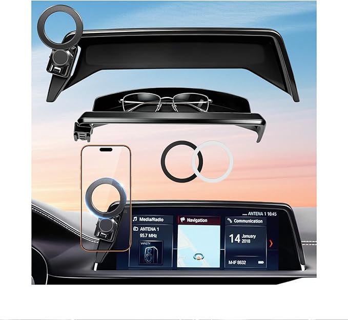 Car Phone Holder for BMW 7 Series 2022 2021 2020 2019 2018 2017 2016 (Only for 10.25/10.3-Inch Screen) 360° Rotation Magnetic Cell Phone Mount, Compatible with Magsafe, Does Not Affect Air Vent