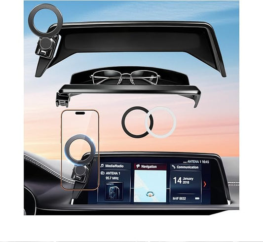 Car Phone Holder for BMW 7 Series 2022 2021 2020 2019 2018 2017 2016 (Only for 10.25/10.3-Inch Screen) 360° Rotation Magnetic Cell Phone Mount, Compatible with Magsafe, Does Not Affect Air Vent