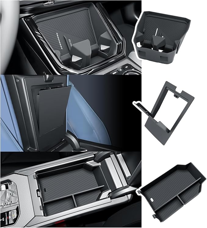 BIBIBO 3Packs 2025 2026 X3 G45 Center Console Organizer for 2025 2026 BMW X3 G45 (30 xDrive/M50 xDrive) Console Trays+ Insert Cup Holder Organizer + Armrest Hiddlen Storage Box
