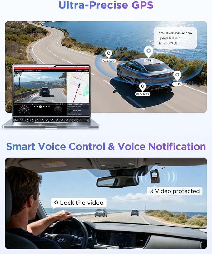 VIOFO A119M Pro 4K HDR MINI Dash Cam, STARVIS 2 IMX678 Sensor, Front Dash Camera for Cars, Wi-Fi 6, Quad-Mode GPS, Voice Control, Night Vision 2.0, 24H Parking Mode, Supercapacitor