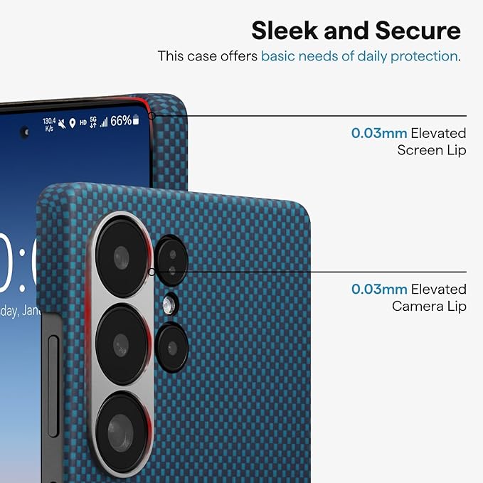 pitaka for S25 Ultra Case 6.9 Inch, Compatible with MagSafe, Slim & Light Samsung Galaxy S25 Ultra Case, 1500D Aramid Fiber Made [Tactile Woven - Moonrise]
