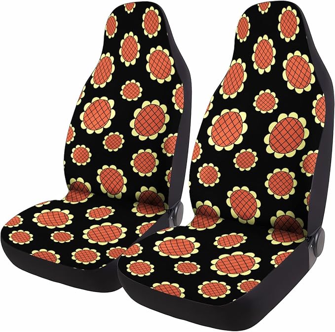 GENANY Sunflower Pattern Car Seat Covers Set of 2, Breathable Front Seat Covers for Truck Sedan SUV, Anime Car Accessories, Anime Gift for Women Men