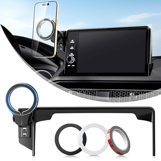 pop-tech Car Phone Holder for Honda CR-V HR-V 2023 2024 2025 2026: for MagSafe Magnetic Cell Phone Mount for HRV CRV Accessories 7/9 inch Screen - Touchscreen Cradles Strong Magnets for iPhone Samsung
