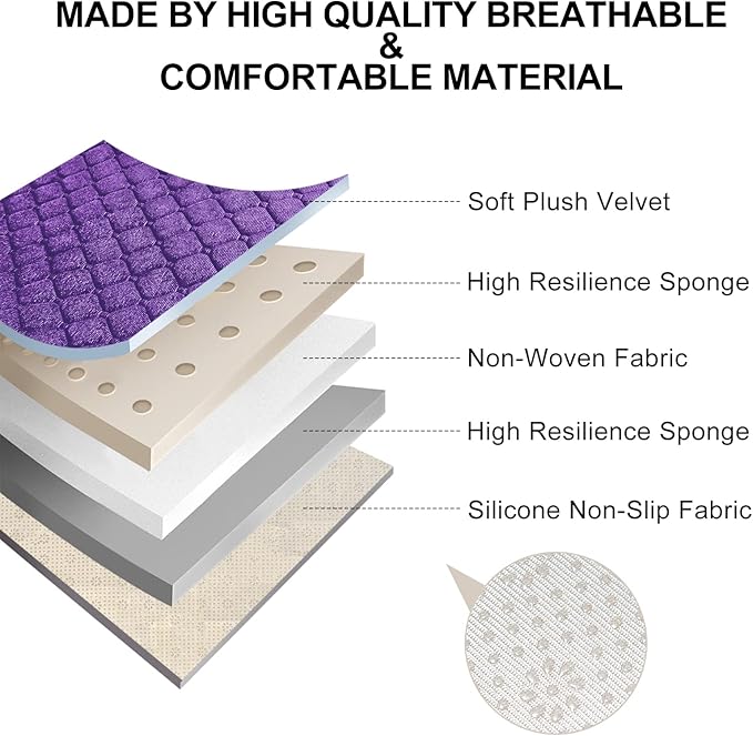 surpassme Comfortable Car Seat Covers Universal Back/Brench Seat Coves for Car Accessories with Storage Pockets, Padded Car Interior Covers for Automotive, SUV, Truck, and Van(Purple)