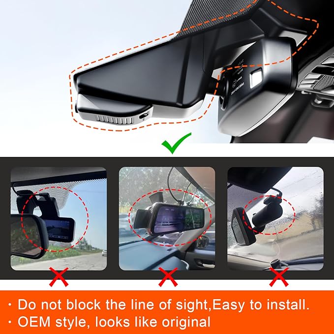 Mangoal Dash Cam 4K Custom fit for Ford F150 2015-2020 F250/F350/F450 Super Duty 2017-2019 XLT Lariat King Ranch Raptor Limited Platinum Accessories (Model C), UHD 2160P Video, WiFi, App, 128GB Card