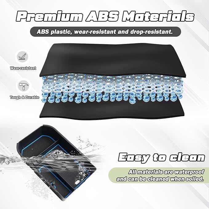 Sunsdrew for 2024 2025 Toyota Land Cruiser Center Console Organizer Insert Console Tray Land Cruiser ABS Armrest Storage Box for 2024 2025 Land Cruiser Accessories