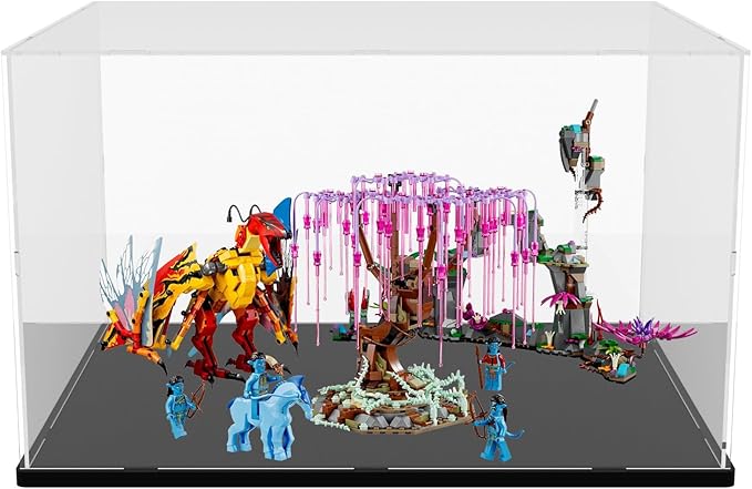 Choowin Large Acrylic Display Case for Lego Home Alone House 21330 21338 75574 for Lego Display Thickened Clear Acrylic Display Cases for Collectibles Assemble Dustproof Display Box(Black Base)