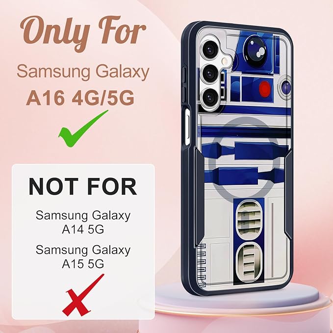 for Samsung Galaxy A16 5G Phone Case - Compatible with MagSafe Women Girls Boys Cute Magnetic Protective Cover Girly Cool Blue Unique Heavy Duty Shockproof Design for Samsung A16 5G Case