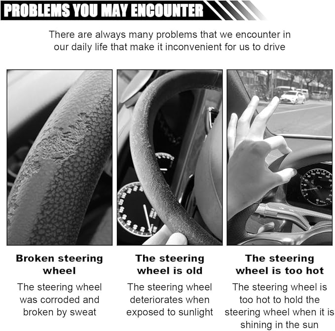 Car Steering Wheel Cover Sun Shade, Anti-Heat Steering Wheel Protector, Universal 18 Inch Auto Steering Wheel Sun Block Cover, Steering Wheel Shield Accessories for Most Car Truck SUV (Silver)