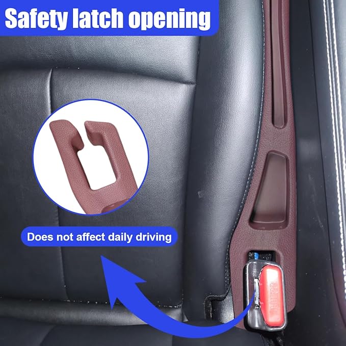 2PCS Car Seat Gap Filler Organizer, Car Center Console Side Plug with Storage Slot Prevent Falling, Multifunctional Vehicle Interior Phone Holder Accessories for Cars, Trucks, SUVs (Red)