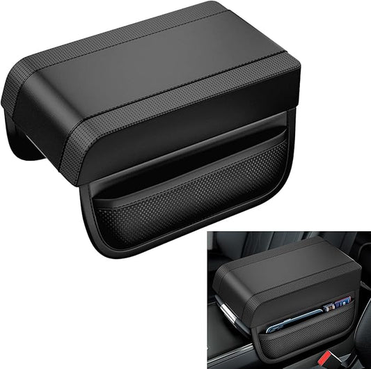 Car Center Console Cover, Upgraded Memory Cotton Auto Armrest Cushion with 2 Storage Bags, Waterproof Middle Console Cover Arm Rest Box Pad Car Interior Accessories for Most Vehicles