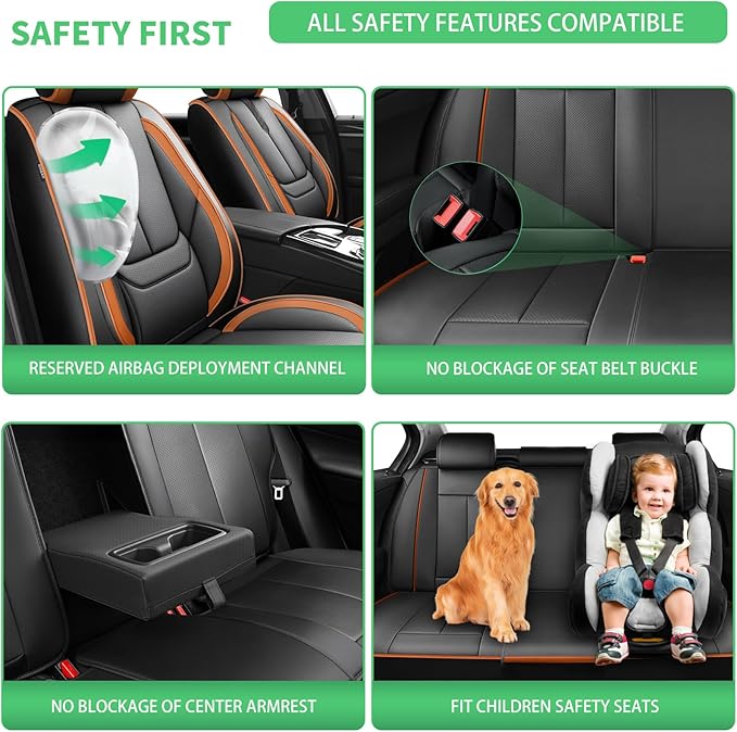 Fit Impreza Car Seat Covers for Subaru Impreza 2004-2024 2025 2026 -Upgraded Premium Waterproof & Breathable Leather,Airbag Compatible,All-Weather Seat Cushion Protector,2 Front/Black-Brown
