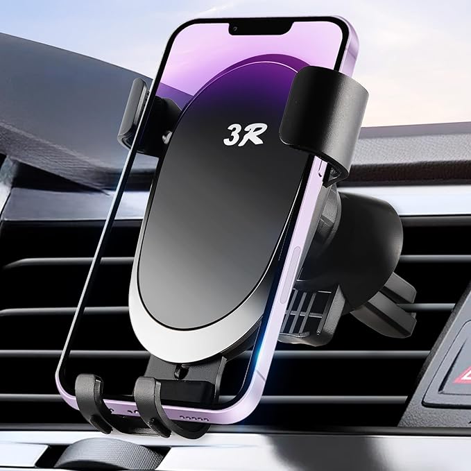 LivTee Car Phone Holders for Your Car with Clamp Head, Air Vent Cell Phone Stand Car Mount, Phone Holder Fits for iPhone Android and All Smartphone, Car Accessories for Women and Man