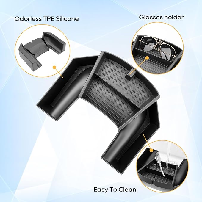 LFOTPP for VW ID.4 Center Console Organizer for 2023 2024 2025 2026 VW ID.4 (Standard/S/S Plus/Pro/Pro S/Pro S Plus) OEM Fit, Non-Slip Waterproof Interior Accessories