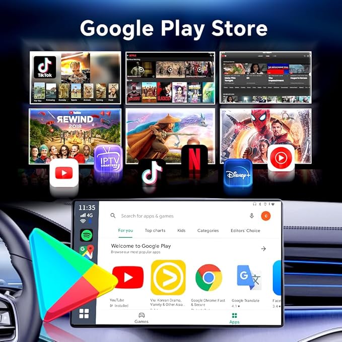 Wireless CarPlay Adapter for Netflix︱YouTube︱TikTok Streaming: CarlinKit Tbox (SM6225, 8-core, 8GB+128GB)