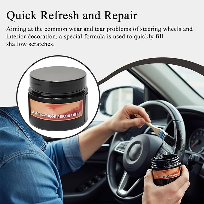 Car Interior Restorer, Steering Wheel Repair Paste, Automotive Restoration Gel with Protective Feature, Dashboard and Trim for Vehicle Use, Leather and Repair Paste with Simple Application