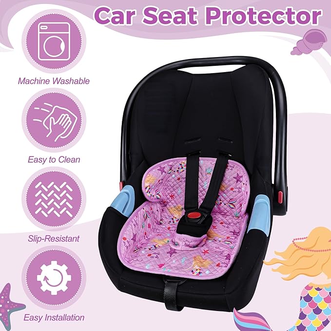 Piddle Pad Car Seat Liner- 2 Pack Waterproof Soft Car Seat Protector for Potty Training,Travel-Friendly Baby Toddler Carseat Cover for Spills, Nappy Leaks, Accidents (Purple, 2PC)