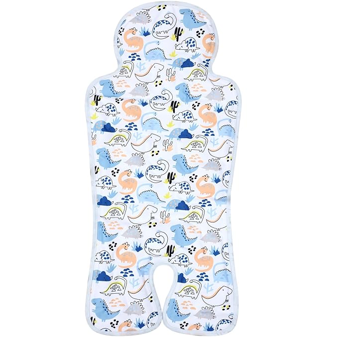 Pinkunn Gel Car Seat Baby Cooling Pad for Summer Breathable Stroller Cooler Pad Multifunctional Carseat Cooling Mat for Baby Child Dining Chair Safety Seat Stroller(Blue,Dinosaur)