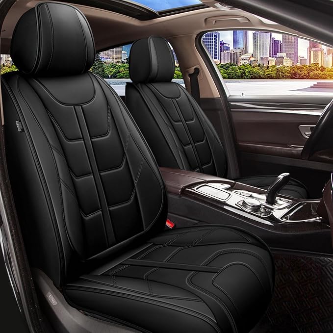 TTX LIGHTING Car Seat Covers fit for Chevrolet Trax 2024-2026 Front Seat: Premium Leather Automotive Seat Cover with Airbag Compatible Waterproof (2 Seats, Black)