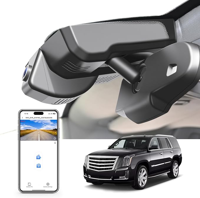 Mangoal 4K Dash Cam for Cadillac Escalade/Escalade ESV 2015-2020(Model B), Base Standard Premium Luxury, Model B & Model C Have Same Models Years but Vehicle Sensor Cover are Different, 64GB Card