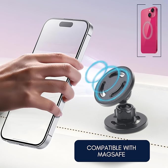 Eco-Fused Dual Magnet Phone Mount for Gym - Unleash The Powerful Magnets for Hands-Free 360° Vlogging! MagSafe Compatible, Adheres to Any Metal Surface - for Smartphones, Tripods, and Action Cameras.