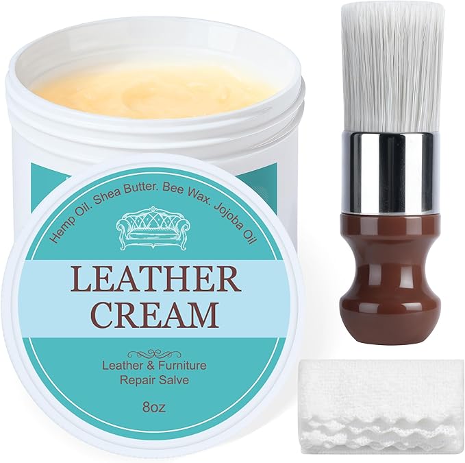 Leather & Furniture Repair Salve, 8oz Leather and Wood Furniture Conditioner, Restorer & Polish for Couches, Car Seats, Shoes, sofa