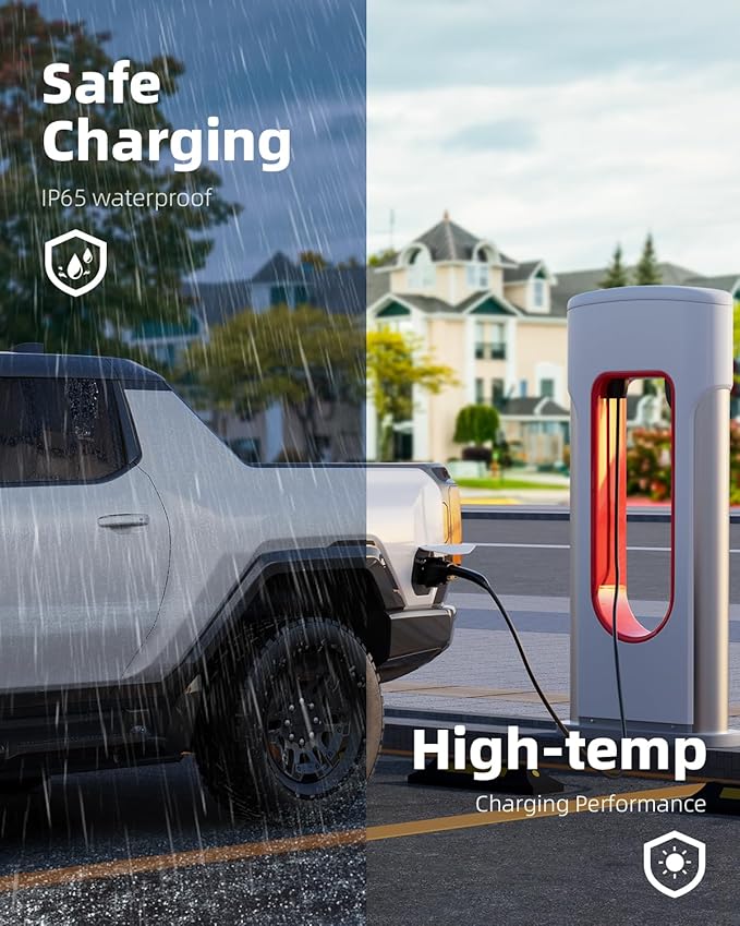 for Tesla Supercharger to CCS Charger Adapter, Max 500A 1000V Fast Charge for NACS to CCS1 Electric Vehicle Charging Adapter Compatible with Tesla Superchargers for Rivian,Ford,GM EVs