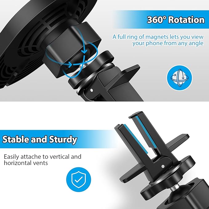 KALAPOP Car Vent Holder for Apple MagSafe Charger Compatible with iPhone 14/14 Plus/14 Pro/14 Pro Max and iPhone 13/12 Series(Charger not Included)