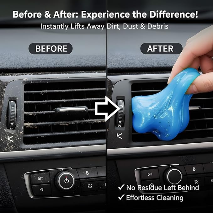 MysticHome for Car Cleaning Gel 160g,Reusable Cleaning Putty for Interior Detailing PC Keyboard, Car Cleaning Supplies, Auto Detailing Tools, Car Slime for Dust Removal, Cleaning Kit,Blue 5.0 OZ