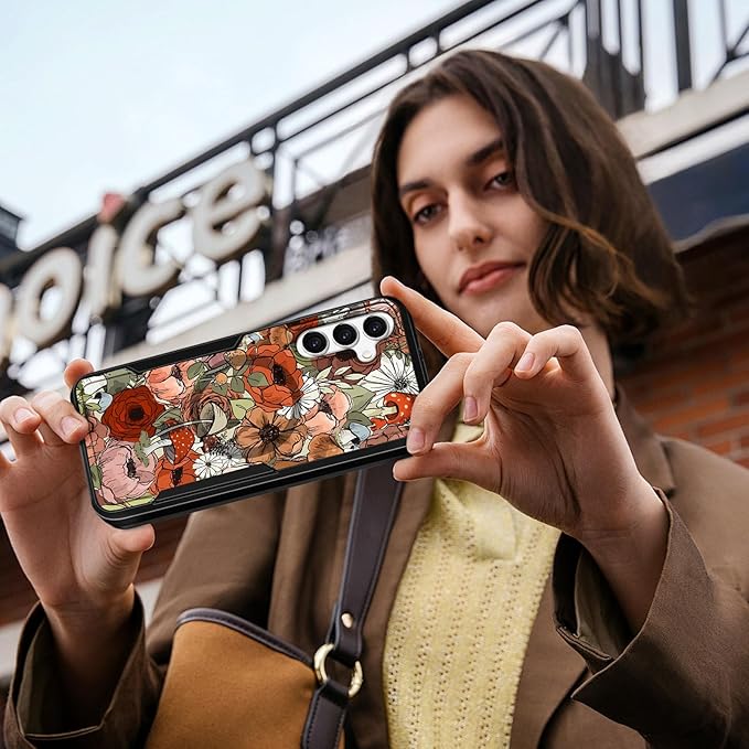 for Samsung Galaxy A16 5G Phone Case - Compatible with MagSafe Women Girls Cute Magnetic Protective Cover Girly Kawaii Mushroom Flower Heavy Duty Shockproof Design for Samsung A16 5G Case