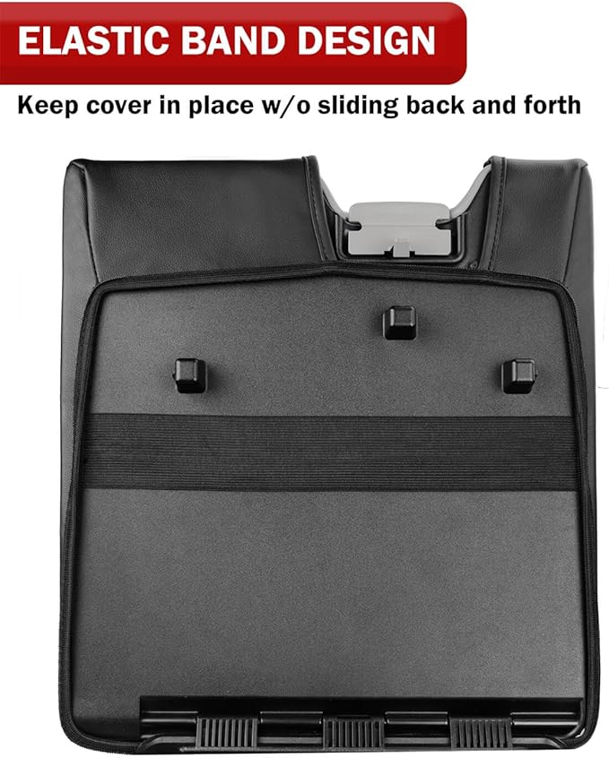 KBH Center Console Armrest Cover for 2015-2025 F150, 2017-2025 F250 F350 F450 F550, with 40/20/40 Jump Seat, Vinyl Leather, Anti-Scratch, Black