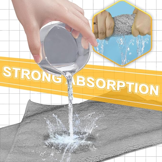 Car Wash Drying Towels, 450gsm Ultra-Thick Absorbent Lint-Free Extra Soft Microfiber Rags for Car Detailing, Interior & Exterior Cleaning Cloths, 16in x 16in - Microfiber, Grey+Blue+Yellow, 12 Packs