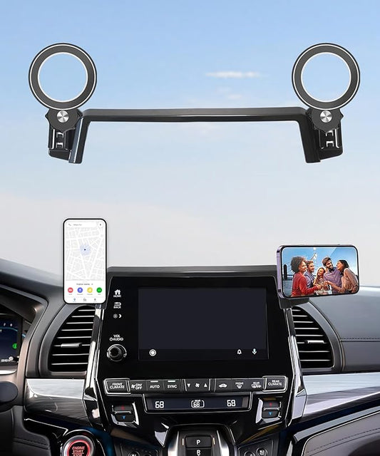 Car Phone Holder for Honda Odyssey 2018 2019 2020 2021 2022 2023 2024 Accessories Apply to 8 Inch Touch Screen Fixed Clip MagSafe Passenger Cell Phone Mount Handsfree 360° Rotation