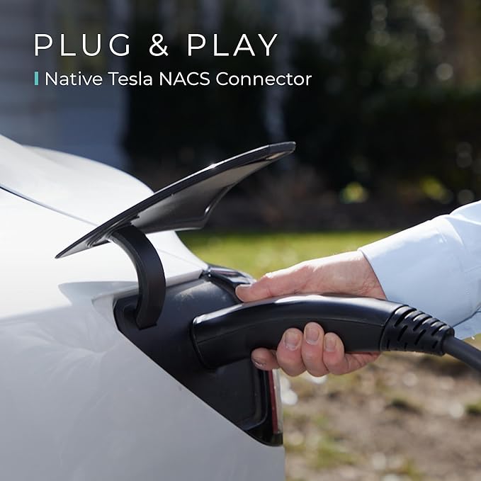 Lectron Level 1 Tesla Charger - 120V, 15 Amp, NEMA 5-15 Plug, 16 ft Extension Cord - Portable Electric Car Charger for Tesla - Compatible with All Tesla Models X/Y/3/S/Cybertruck