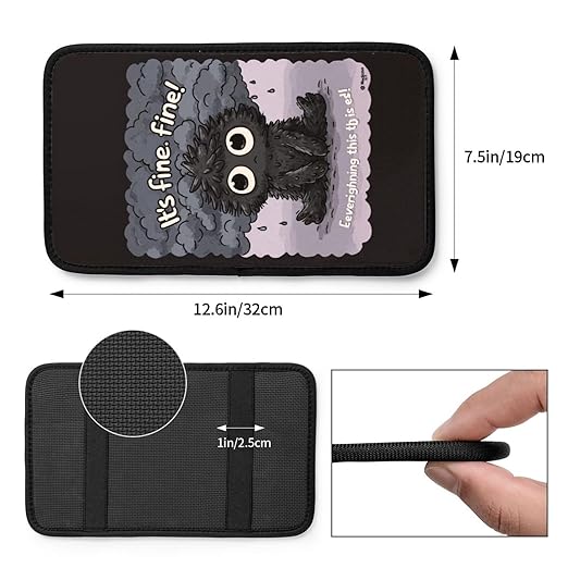 Adorable Little Black Monster Car Auto Armrest Cushion Cover Accessories Center Console Seat Box Pad Protector Universal Decoration for Most Vehicle SUV Truck