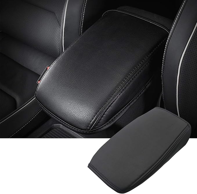 SKTU Auto Central Console Armrest Rest Pad Fit for 2018 2019 2020 Volkswage VW Ti-guan MK2 Seat Box Cover Protector Automotive Car Center Console Soft Cushion (Black Line)