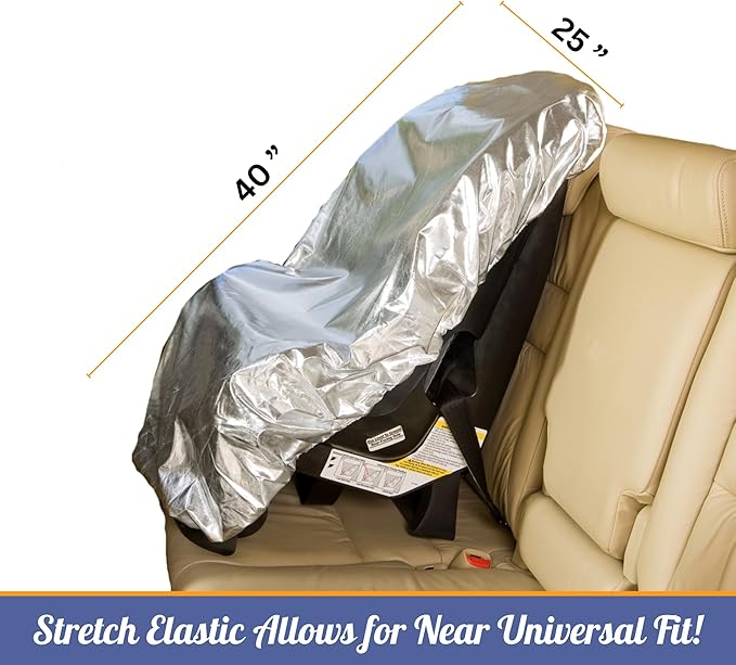 Mommy’s Helper Car Seat Sun Shade Cover – Heat Reflective Car Seat Sun Protector for Baby & Toddler – Universal Fit Carseat Cover for Summer – Blocks Sun & UV to Help Reduce Heat Buildup