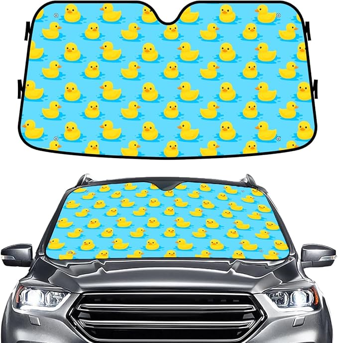 GENANY Blue Rubber Duck Windshield Sun Shade for Car SUV Truck (55x30 Inches), Sun Shade Windshield, Shades for Windows, Protector Blocks UV, Car Decor