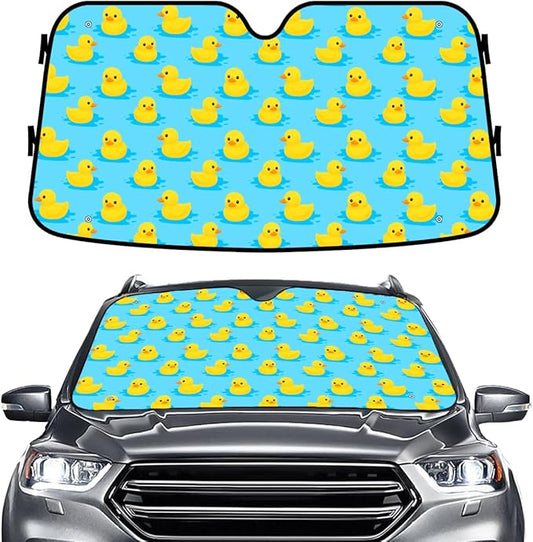 GENANY Blue Rubber Duck Windshield Sun Shade for Car SUV Truck (55x30 Inches), Sun Shade Windshield, Shades for Windows, Protector Blocks UV, Car Decor