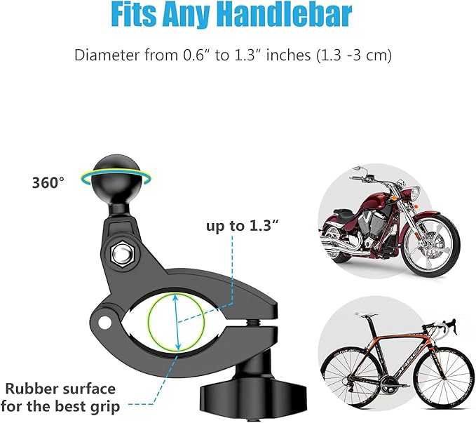 WixGear Universal Magnetic Bicycle & Motorcycle Handlebar Phone Holder for Cell Phones and GPS with Fast Swift-Snap Technology,