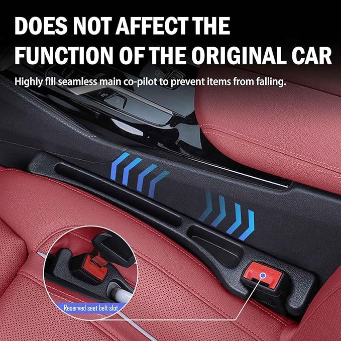 No Drop Seat Guard, Car Seat Gap Filler, Car Gap Filler Organizer, Universal Drop Seat Guards for Car Accessories Interior Prevent Stop Cellphone Wallet Keys Coins and Card from Dropping (black 1)