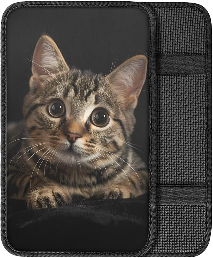 Dreaweet Car Armrest Cover Pad Soft Center Console Cover Black Cat Car Accessories for Women Interior Cute,Universal Armrest Cover for Car Truck SUV Sedan