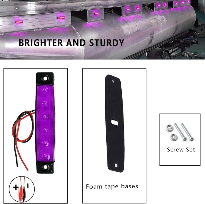 20 Pcs Rock Lights Purple Strip Lights Wheel Fender Well Underglow Led Lights for Cars Exterior Side Marker for Truck Golf Cart Wrangler RV RV SUV Offroad