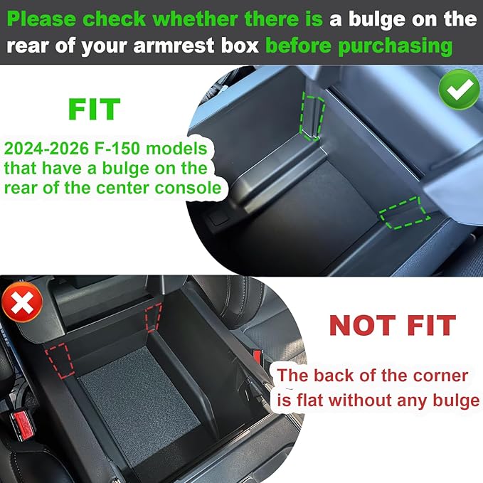 PIMCAR Center Console Organizer for 2024 2025 2026 Ford F150 & F150 Lightning Insert ABS Plastic Tray Armrest Storage Box Interior Accessories(Work Great with The OEM Tray)- Only One Tray