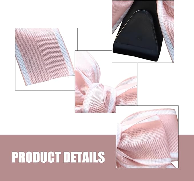 2 Pack Car Seat Headrest Hooks, Cute Bow Design Backseat Hook Storage Organizer for Purses, Handbags, Coats, Umbrellas, Cute Car Accessories for Women and Girls (Pink)