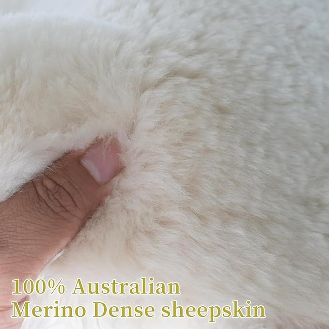 Aegis Cover Premium Australian Merino Sheepskin Car Seat Cover, Highback Easy-Install Universal Fit for SUV Truck Sedan Most Vehicles (FS-Cream)