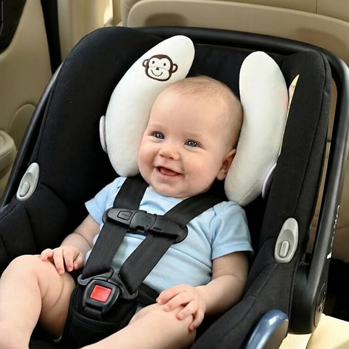 Adjustable Travel Pillow for Infant, Portable Head Support for Car Seats for Newborn, Neck Support Pillow for Baby, Headrest Pillows for Cars, Rest Baby's Head Comfortably