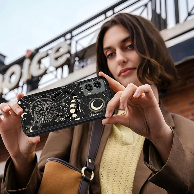 for Moto G 5G 2024 Case - Compatible with MagSafe Women Girls Cute Magnetic Protective Phone Cover Girly Aesthetic Sun Moon Heavy Duty Shockproof Design for Motorola Moto G 5G 2024 Cases
