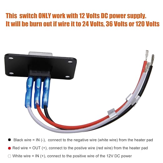 Facon 12Volts Switch Box Panel, 10Amps Rocket On&Off Switch with Red Indicator Light for RV Tank System, IP66 Waterproof Control Gang Kit System for RV Tank Heating Pad